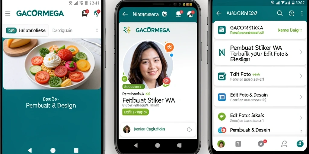 Antarmuka aplikasi GACORMEGA untuk membuat stiker WA.