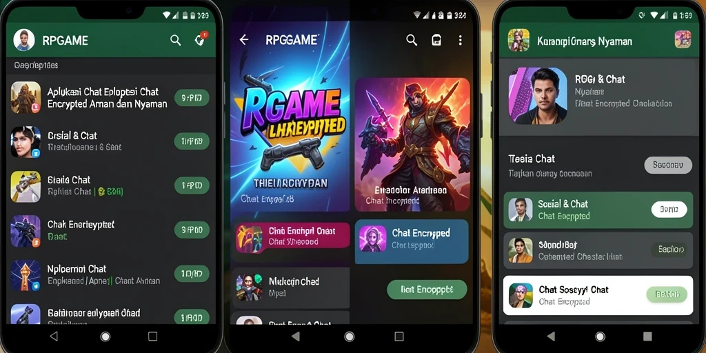 Tampilan antarmuka RPGAME untuk obrolan terenkripsi yang aman.