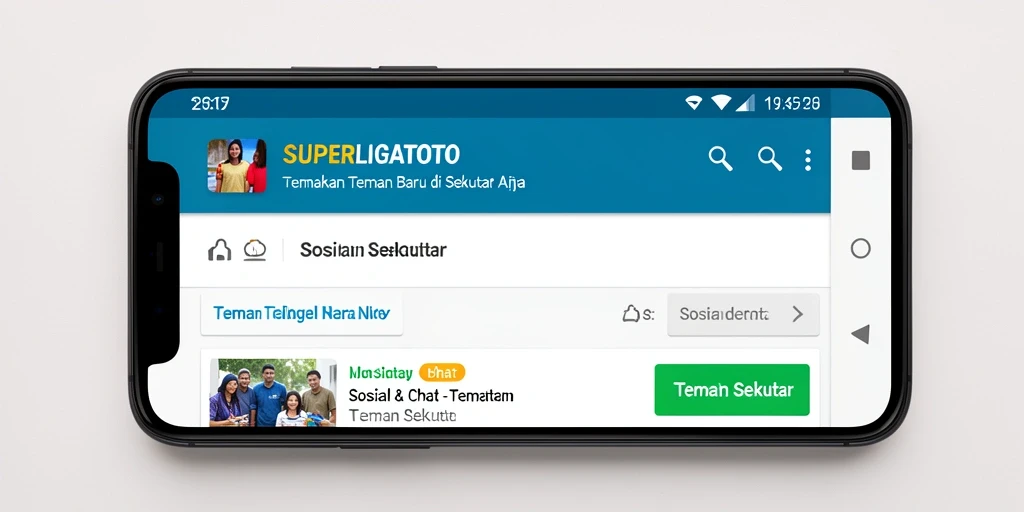 Tampilan antarmuka pengguna aplikasi SUPERLIGATOTO untuk mencari teman.